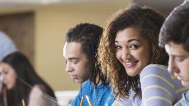 High school students smiling