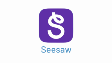 Words that read "Seesaw" with the company graphic