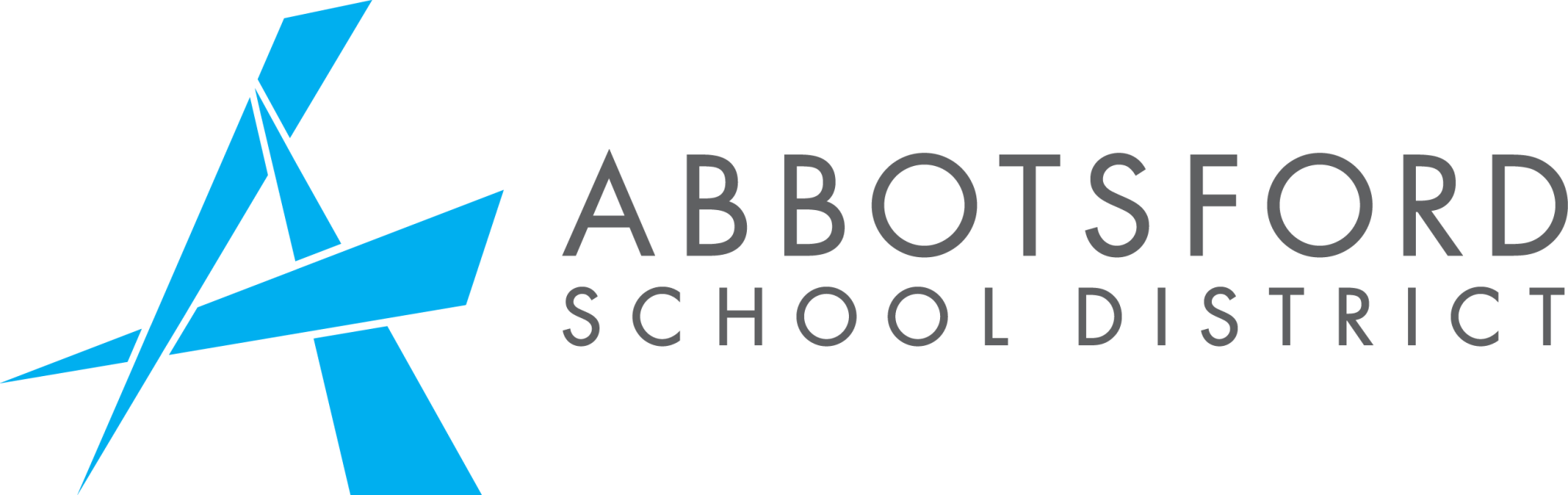 Blue "A" logo and Abbotsford School District text