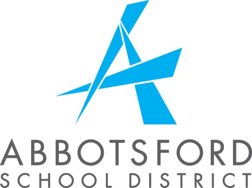 Blue "A" logo stacked on Abbotsford School District text