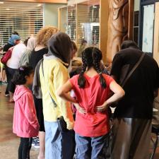 Family at the registration table