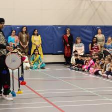 Dohl drummer preforming for Elementary school